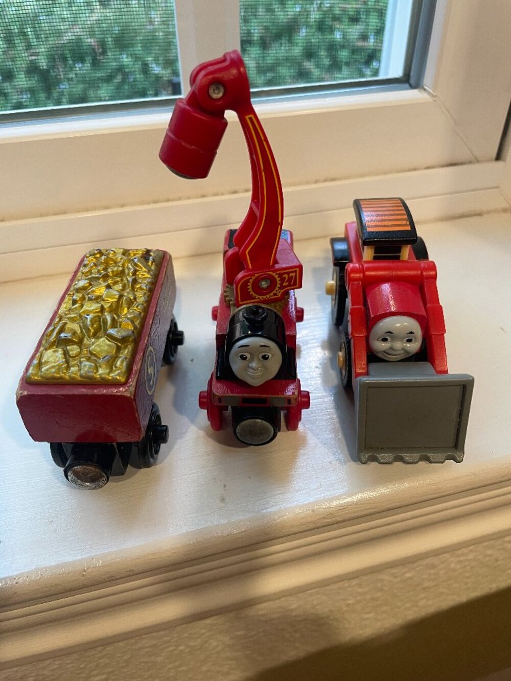 THREE THOMAS Wooden "Construction" Trains